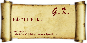 Gáll Kitti névjegykártya